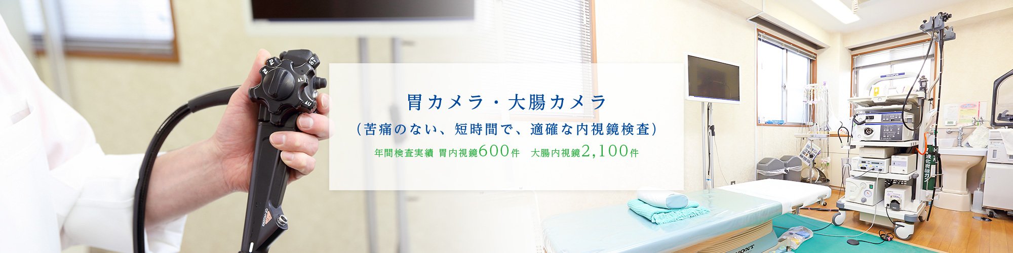 胃カメラ・大腸カメラ（苦痛のない、短時間で、適確な内視鏡検査）